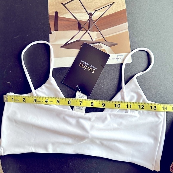 NWT Naked Wardrobe Swim Knotted Bikini Top White Size Large - Picture 9 of 11